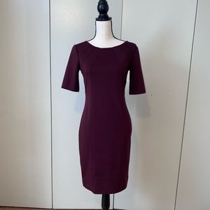 Ann Taylor Plum Ponte Fitted Dress